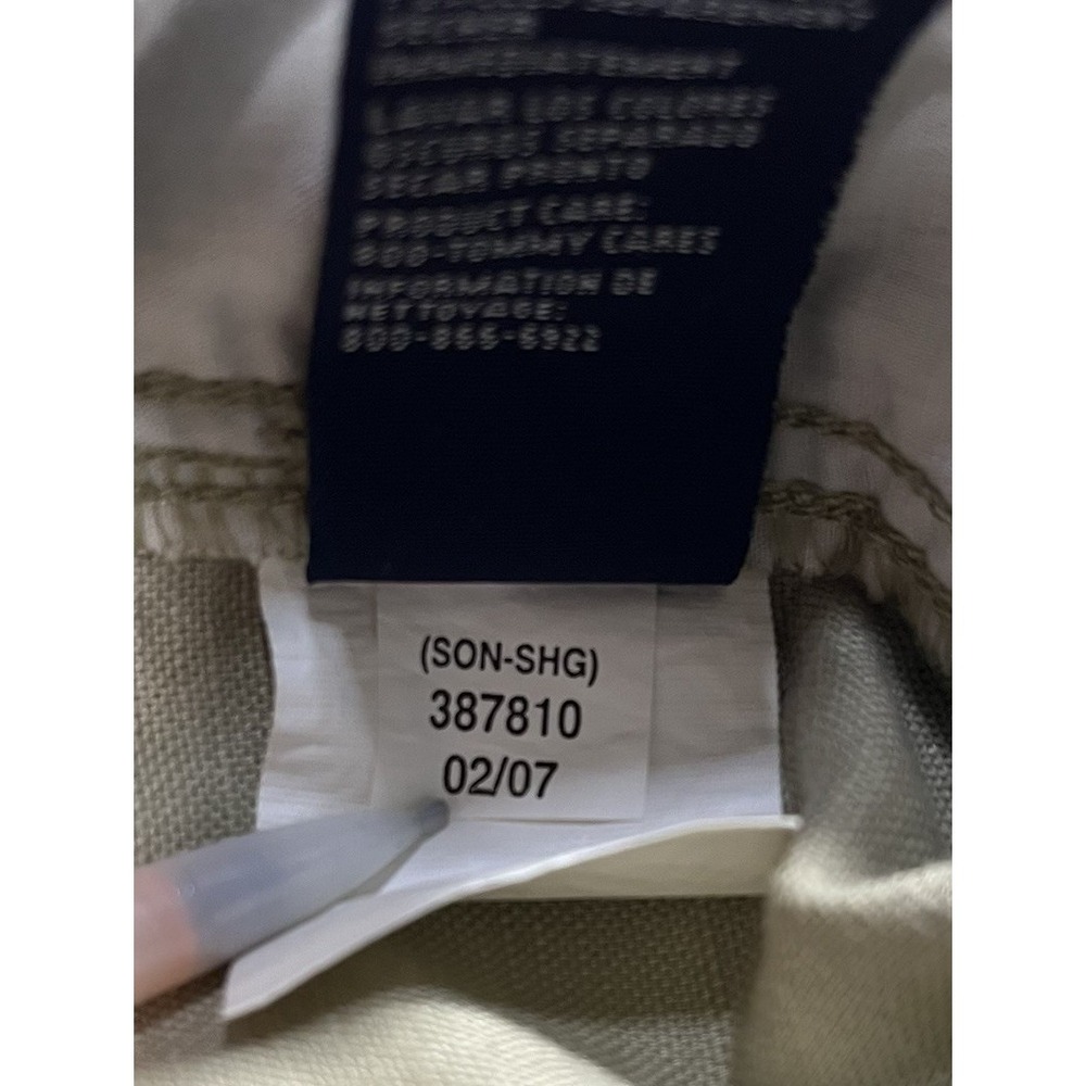 VTG Tommy Hilfiger Linen & Cotton Blend Pants Mens 38x32 Breathable Pleated Y2K - Picture 11 of 12